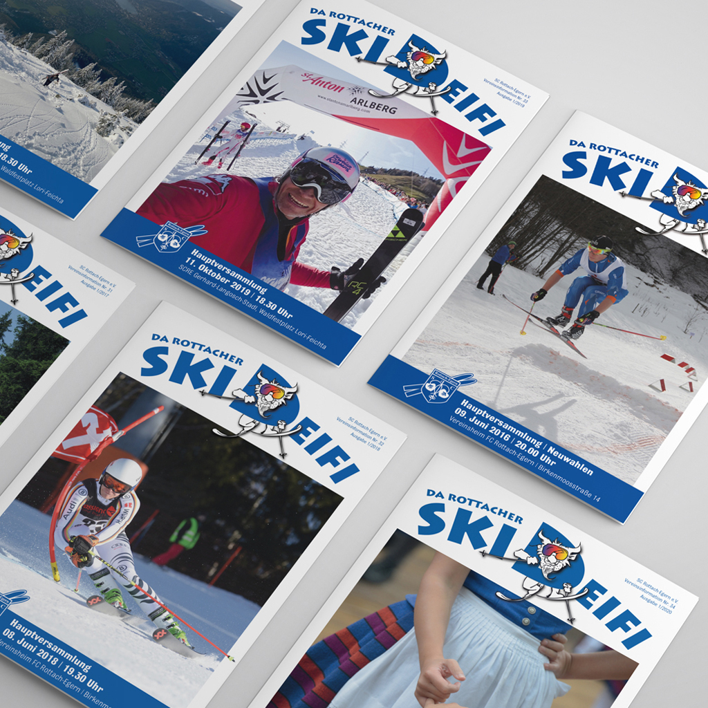 Claudia Wendt Wendtpunkt Grafikdesign Ski Club Rottach Egern Skideifi Broschuere Cover